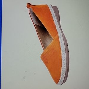 Lucca Lane Naomi orange leather suede upper slip-on espadrille 11M NEW no Tag…